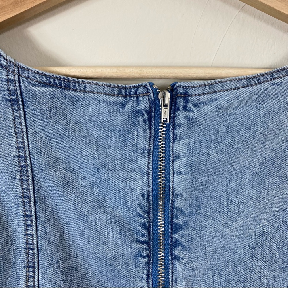 💙2/$20 Sweetheart Neck Denim Mini Dress - Picture 12 of 16
